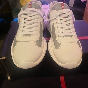 White Prada Sneakers. Size 9.5 Fit Like A Size 10